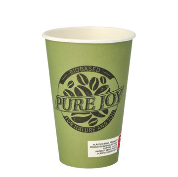Trinkbecher, Pappe 0,3 l Ø 8 cm · 11,7 cm grün "Pure Joy"