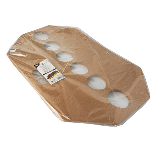 Tragetabletts, Pappe "pure" 12 cm x 9,5 cm x 62 cm braun für 6 Trinkbecher