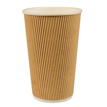 Trinkbecher, Pappe 0,4 l Ø 9 cm · 13,7 cm natur Ripple Wall