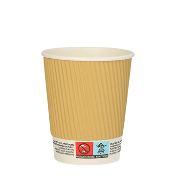 Trinkbecher, Pappe 0,2 l Ø 8 cm · 9 cm natur Ripple Wall