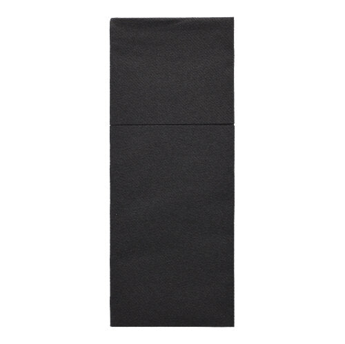 Bestecktaschen, Airlaid 40 cm x 48 cm schwarz "Premium" mit Besteckfalz