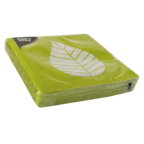 Servietten, 3-lagig 1/4-Falz 25 cm x 25 cm grün "Graphic Leaves"