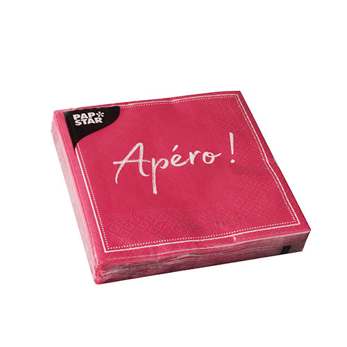 Servietten, 3-lagig 1/4-Falz 25 cm x 25 cm fuchsia "Apero"