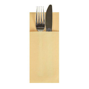 Bestecktaschen, Airlaid 40 cm x 33 cm creme mit Besteckfalz