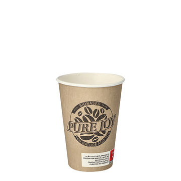 Trinkbecher, Pappe 0,18 l Ø 7 cm · 9,2 cm taupe "Pure Joy"