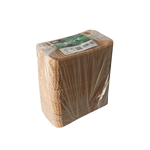 Teller, Pappe "pure" eckig 10 cm x 16 cm braun
