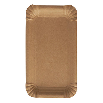 Teller, Pappe "pure" eckig 11 cm x 17,5 cm braun