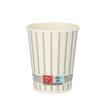 Trinkbecher, Pappe 0,2 l Ø 8 cm · 9,1 cm grau/silber "Wine / Gin Tonic"
