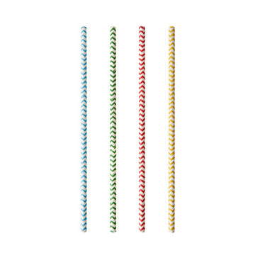 Trinkhalme, Papier Ø 6 mm · 20 cm farbig sortiert "Zig-Zag"