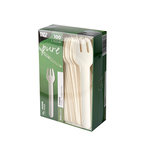 Gabeln, Papier "pure" 15,8 cm weiss