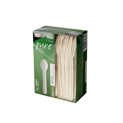 Kaffeelöffel, Papier "pure" 13 cm weiss