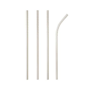Trinkhalme Papier "pure" Ø 6 mm · 20 cm weiss flexibel