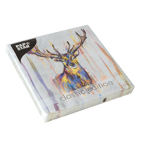 Servietten, 3-lagig 1/4-Falz 33 cm x 33 cm "Colourful Deer"