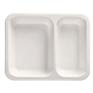 Mikrowellenschalen, PP 2-geteilt 1205 ml 4,9 cm x 22,7 cm x 17,8 cm weiss