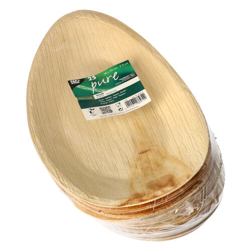 Teller, Palmblatt "pure" oval 32 cm x 18 cm x 3 cm
