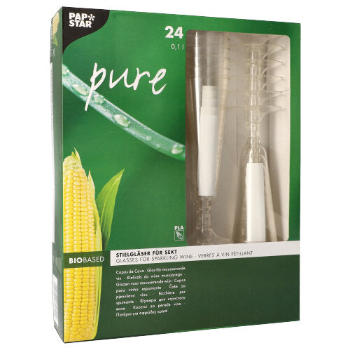 Stiel-Gläser für Sekt, PLA "pure" 0,1 l Ø 5,5 cm · 16,5 cm glasklar mit glasklarem Fuß