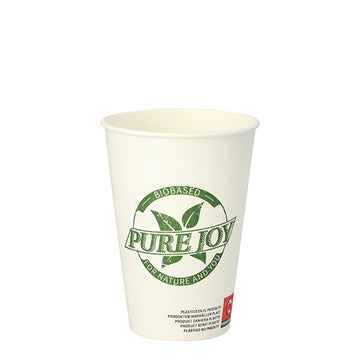 Trinkbecher, Pappe 0,2 l Ø 7,3 cm · 9,9 cm weiss "Pure Joy"