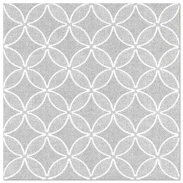 Servietten "ROYAL Collection" 1/4-Falz 40 cm x 40 cm grau "Circle Flowers"