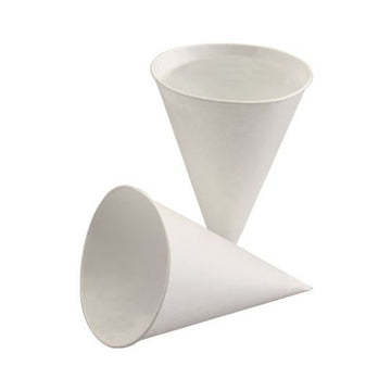 Spitzbecher, Zuckerrohrpapier 100 ml Ø 7 cm · 9,5 cm weiss mit Palmwachsbeschichtung