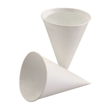 Spitzbecher, Zuckerrohrpapier 120 ml Ø 7,5 cm · 10,5 cm weiss mit Palmwachsbeschichtung