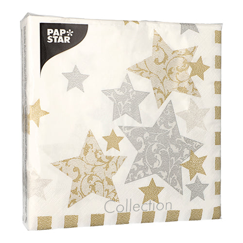 Servietten, 3-lagig 1/4-Falz 40 cm x 40 cm "Stardust"
