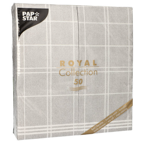Servietten "ROYAL Collection" 1/6-Falz 48 cm x 33 cm grau "Kitchen Craft"