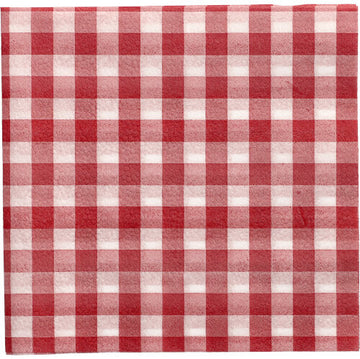 Servietten, 1-lagig 1/4-Falz 33 cm x 33 cm rot/weiss "Vichy Karo"