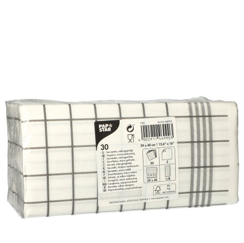 Servietten, 2-lagig "PUNTO" 1/8-Falz 39 cm x 40 cm grau "Kitchen Towel"