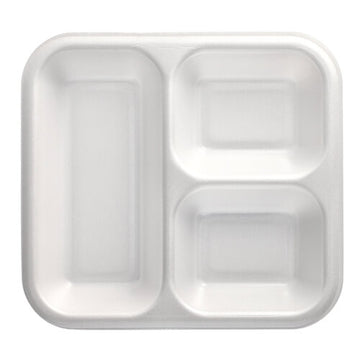 Siegelschalen, XPS 3-geteilt 1350 ml 4,2 cm x 24,5 cm x 26,5 cm weiss laminiert