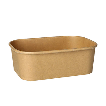 Verpackungsbecher, Pappe rechteckig 750 ml 5,8 cm x 17,1 cm x 12 cm braun