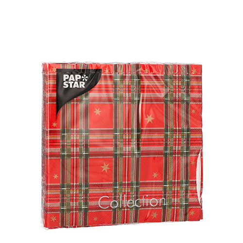 Servietten, 3-lagig 1/4-Falz 25 cm x 25 cm "Tartan"