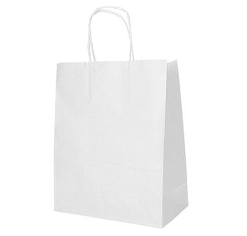 Tragetaschen, Papier 44 cm x 32 cm x 17 cm weiss mit gedrehtem Tragegriff