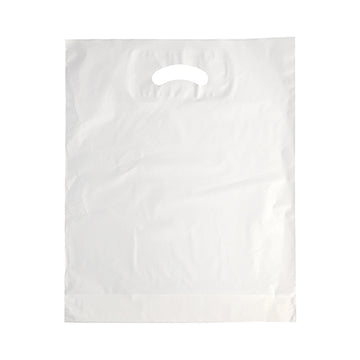 Griffloch-Tragetaschen, HDPE 44 cm x 36 cm x 9 cm weiss