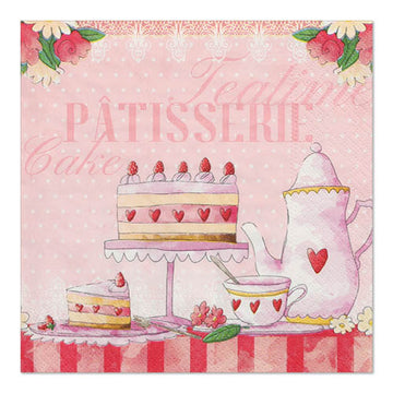 Servietten, 3-lagig 1/4-Falz 33 cm x 33 cm "Patisserie"