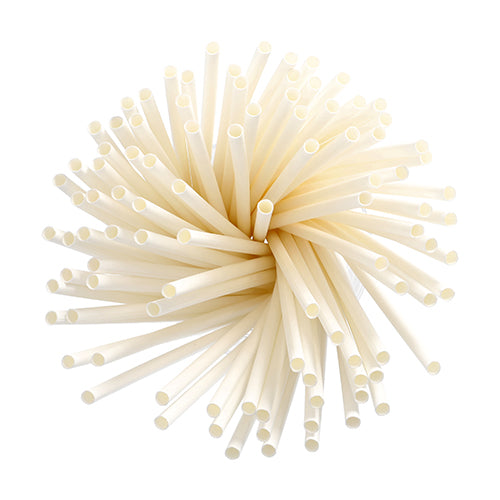 Trinkhalme, Papier Ø 6 mm · 20 cm weiss