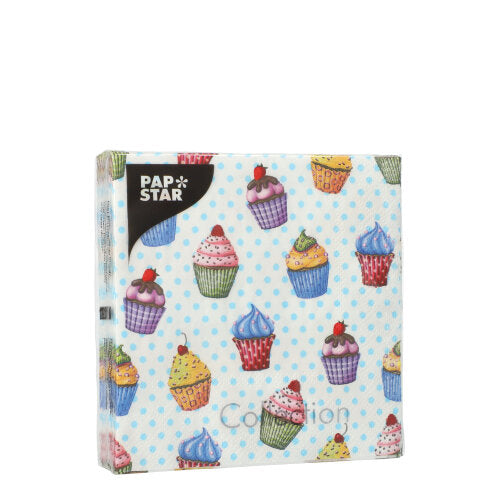 Servietten, 3-lagig 1/4-Falz 25 cm x 25 cm "Cupcakes"
