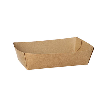 Snacktrays, Pappe "pure" 3,5 cm x 7 cm x 12 cm braun