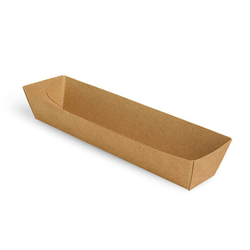 Snacktrays, Pappe "pure" 3,5 cm x 3,3 cm x 18,5 cm braun
