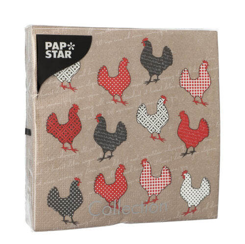 Servietten, 3-lagig 1/4-Falz 33 cm x 33 cm "Cocotte"