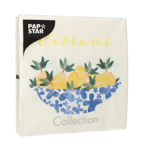 Servietten, 3-lagig 1/4-Falz 33 cm x 33 cm "Citrons"