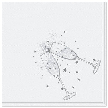 Servietten "ROYAL Collection" 1/4-Falz 40 cm x 40 cm silber "Festivity"