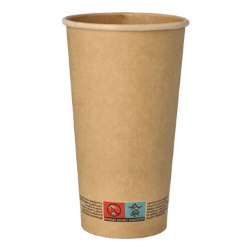 Trinkbecher, Pappe 0,5 l Ø 9 cm · 15 cm braun