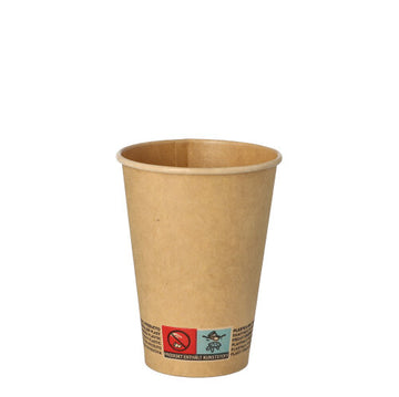 Trinkbecher, Pappe 0,18 l Ø 7 cm · 9,2 cm braun