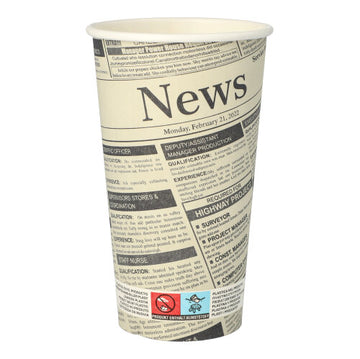 Trinkbecher, Pappe "To Go" 0,5 l Ø 9 cm · 15 cm "Newsprint"