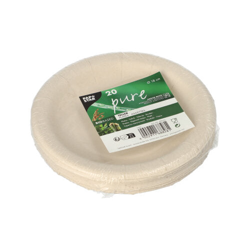 Teller Agrarreste "pure" rund Ø 18 cm weiss