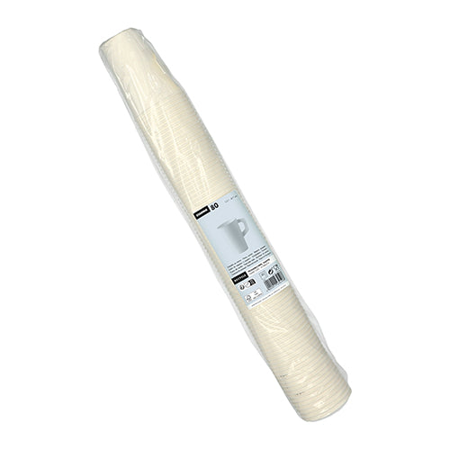 Trinkbecher mit Henkel, Pappe 0,2 l Ø 7 cm · 9,7 cm weiss