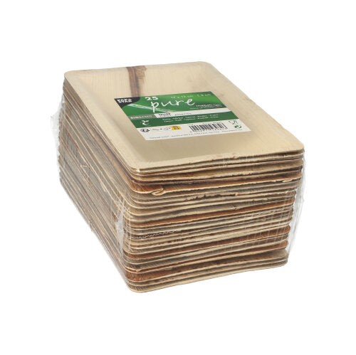 Teller Palmblatt "pure" eckig 3 cm x 17 cm x 12 cm natur