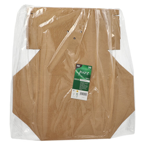 Burgerboxen, Pappe "pure" 10 cm x 13 cm x 25 cm braun faltbar, groß