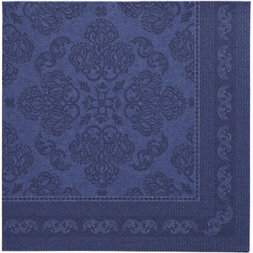 Servietten "ROYAL Collection" 1/4-Falz 40 cm x 40 cm dunkelblau "Arabesque"