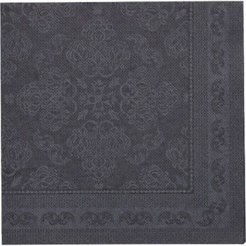 Servietten "ROYAL Collection" 1/4-Falz 40 cm x 40 cm schwarz "Arabesque"